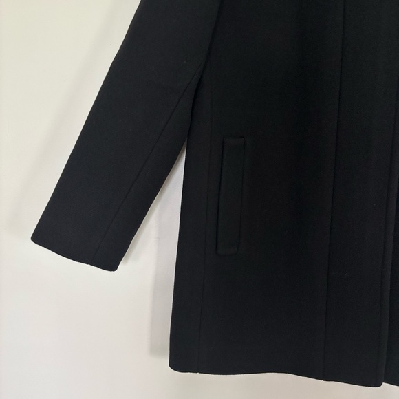 NWT J. Crew Black Wool Peacoat City Coat with Button Neck mock neck - Picture 10 of 13